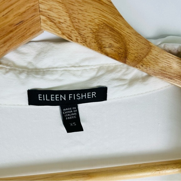 Eileen Fisher White Half Button Tunic With Pockets - Picture 2 of 5